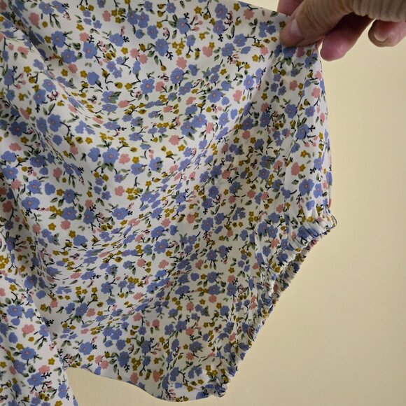 Lulus Sweet For Spring Ivory Floral Puff Sleeve Mini Dress Size M - Picture 7 of 9